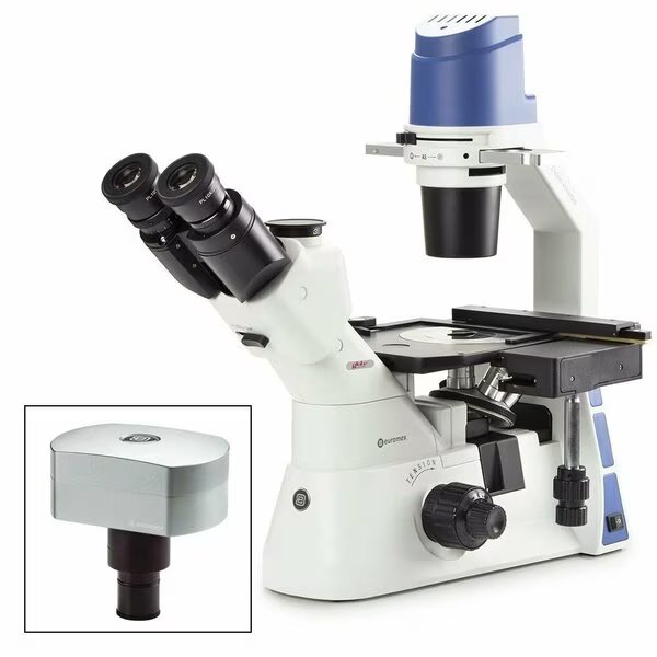 Inverted trinocular microscope with mech, Globe Scientific, Mfr#: EOX-2053-PLPH-DC18